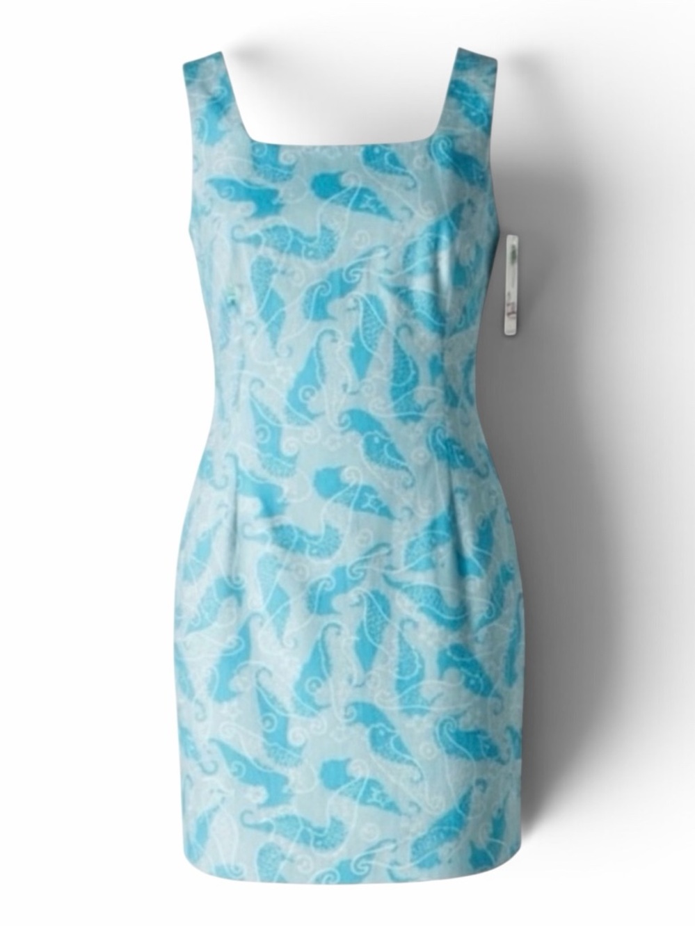 Lilly Pulitzer Sleeveless Krista Shift Dress in Scuba Blue Seahorse Size 4